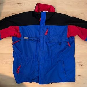Vintage Columbia Black Blue and Red Windbreaker Jacket Men’s Size L